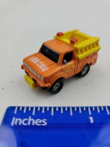 Micro Machines Datsun Fire & Rescue Pickup Truck 130 Orange & Yellow Galoob 1988 - $5.99