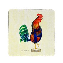 Betsy Drake Blue Rooster Coaster Set of 4 - £27.17 GBP