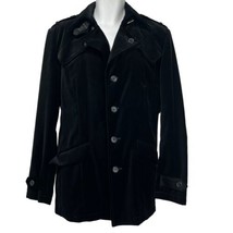 Semantic design Black Velvet Trench Coat jacket Size L L - £71.21 GBP