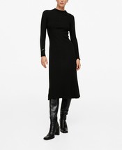 NWT Mango Women&#39;s Ribbed Knit Dress Color Black Size XS - £27.39 GBP