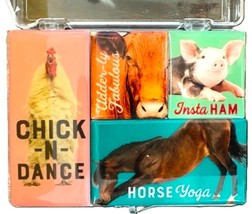 Horse Cow Pig and Chicken magnet set - $7.99