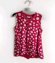 Susan Graver Ladies Size 16 Pink Polka Dot Tunic Loose Fit Crepe Sheer C... - $14.95