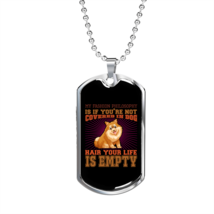 Empty Life Style Dog Necklace Stainless Steel or 18k Gold Dog Tag 24" Chain - £37.92 GBP+