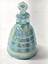 Vintage SUMMIT ART GLASS 5&quot; MELANIE SOUTHERN BELLE - Blue Iridescent Car... - $648.37 MXN