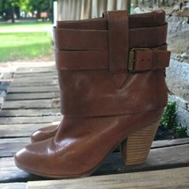 Nine West Vintage America Boots Sz 7.5 Slouchy Ankle Booties Cuffed Brown Rustic - £31.54 GBP