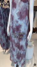 Zara Bnwt 2024. Wine Tie Dye Organza Dress Stretch Off The Shoulder . 8779/002 - £49.79 GBP
