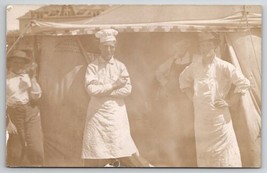 RPPC Three Handsome Cooks Cigars in Fisher Tent Adv Waterloo IA Postcard... - £15.59 GBP