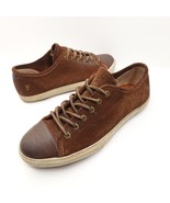 FRYE Brown  Leather Low Top Sneakers Shoes Men’s Size 9.5 - $55.37 CAD