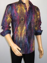 Men's AVM Crystal Digital Sparks Shirt Cotton Turkey Slim Fit 13985-01 Multi image 11