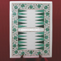 White Marble Coffee Backgammon Floral Inlaid Top Table Inlay Mosaic Arts H3691 - £399.80 GBP