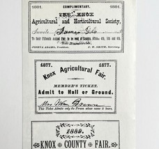 1970 Maine Knox County Fair Tickets Agricultural Print Ephemera 1877-1889 - €21,60 EUR