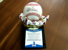 Mel Harder 4 X ALL-STAR Cleveland Indians Signed Auto Oml Baseball Beckett &amp; Cs - £116.80 GBP