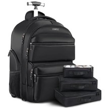 Rolling Backpack, 17.3 Inch Laptop Backpack With Wheels, Travel Backpack For Wom - £95.11 GBP