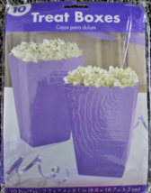 Purple Treat Boxes Solid 10 Pieces 3.5&quot; x 7.4&quot; Party Celebration Amscan - £4.62 GBP