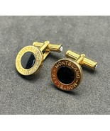 Montblanc Gold Plated Onyx Cufflinks Made in Germany Luxury Men’s Accessory - $311.33 CAD