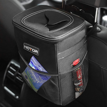 HOTOR Car Trash Can with Lid and Storage Pockets - 100% Leak-Proof Organizer, Wa - £11.43 GBP