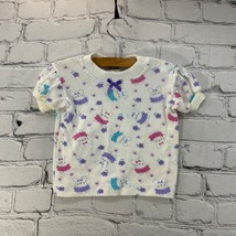 Okie Dokie T Shirt Infant 12 MOS Vintage Baby Clothes White Purple Pink Girls - £11.86 GBP