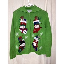 Vintage 1990s Tiara International Stocking Snowman Christmas Teacher Sweater S - $40.00