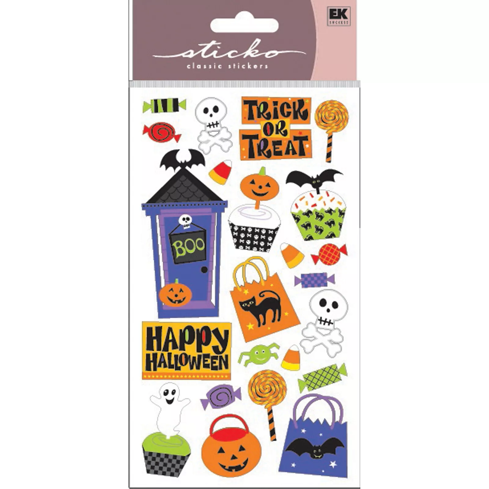 Stickers Trick Treat Happy Halloween Candy Ghosts Bats Black Cat - $8.99