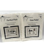 Calico Crossroads Lot 2 Cross Stitch Kit Purrfect Pitch Gone Fishin Blac... - $23.94 CAD