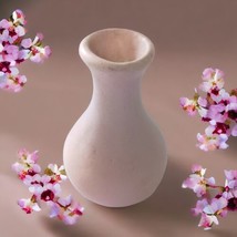 Vintage Mini Bud Vase Pottery Teardrop Pale Pink Miniature Minimalist Fa... - $22.76