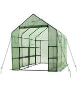 2 Tiers 12 Shelves Mini Walk In Portable Outdoor Greenhouse Plant House ... - €215,31 EUR