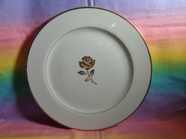 Fine China Golden Anniversary Dinner Plate Made in Japan 10 1/2&quot; Gold Ro... - £7.78 GBP