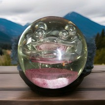 Hand Blown Premium Quality Art Glass Paper Weight PINK Swirl Tear Drop S... - $649.85 MXN