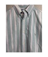 Ralph Lauren Mens Green White Yarmouth Button Down Dress Shirt Preppy Si... - $34.96 CAD