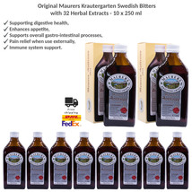 Original Maurers Krautergarten Swedish Bitters with 32 Herbal Extracts 10x250ml - £163.26 GBP