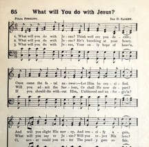 1894 Sheet Music What Will You Do With Jesus Religious Victorian Hymns 7... - $19.99