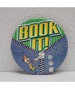 Book It Button Pin Pizza Hut Rare Denim Zip Vintage 3 Silver Stickers - $12.77
