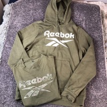 Reebok Identity Fleece Pullover Hoodie Womens Large Green with Matching ... - $19.99