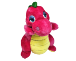 14" VINTAGE CALTOY PINK + YELLOW DRAGON GREEN SCALES STUFFED ANIMAL PLUS... - $38.00
