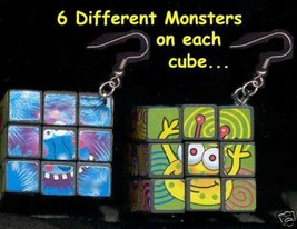 Huge Funky Game Cubes Earrings Rubik Magic Puzzle Novelty Costume Jewelry-WORKS! - £5.41 GBP