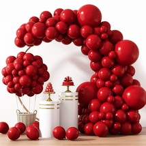 129Pcs Ruby Red Balloons Different Sizes 18 12 10 5 Inches For Garland Arch, Pre - £16.07 GBP