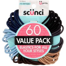 Scunci No-Damage Value Pack Hair Elastics, Multicolor, 60-Pieces - £6.25 GBP