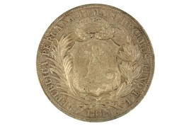 1894 Guatemala Peso 1/2 Real Counterstamped Peru Sol In AU Condition KM 224 - £150.60 GBP