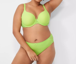 Lane Bryant CACIQUE Cotton HIPSTER Panty Lace LIME GREEN Plus Size 26/28... - $15.03