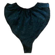 Victoria&#39;s Secret Gold Label Hi Leg Panty Lounge Satin Black Damask Flutter S - £18.78 GBP