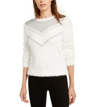 MSRP $70 Bar Iii Chainmail-Trim Sweater White Size Small - £22.51 GBP