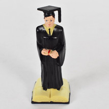 Vintage 1960’s Graduation Male Cake Topper 4-1/2” Tall Cap Gown Made in USA - $15.83