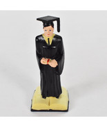 Vintage 1960’s Graduation Male Cake Topper 4-1/2” Tall Cap Gown Made in USA - £12.44 GBP