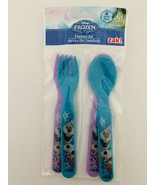 Disney Frozen Plastic Flatware 4 Piece Set *2 Spoons and 2 Forks* - £12.89 GBP