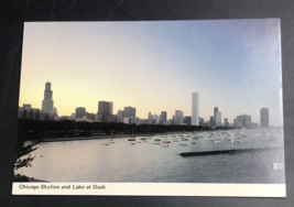 1979 Chicago Skyline &amp; Lake at Dusk Postcard Aero Illinois IL -- 4&quot; x 6&quot; - $9.49