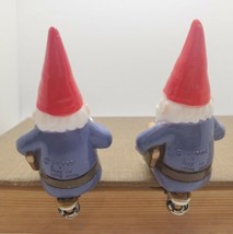 Vintage Uniboek Gnome Lot of 2 Clip-on Ornament Hard Plastic Gnomes Hong... - £23.52 GBP