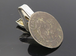 ROBBINS &amp; CO. 925 Sterling Silver - Vintage Antique Oxidized Tie Clip - ... - £37.77 GBP