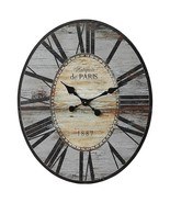 Gray Oversized Distressed Paris Wood Wall Clock - $5,021.81 MXN