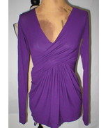 NWT New Womens Donna Karan Collection Dark Purple Blouse Matte Jersey To... - £537.34 GBP
