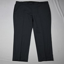 Pronto Uomo 48x32 Gray 100% Wool Flat Front Suit Trouser Mens Dress Pants - £32.06 GBP